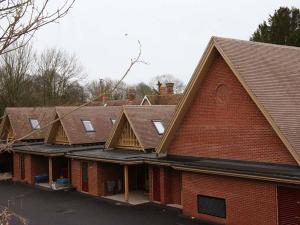 Brown Heather clay roof tiles at  Micheldever school in Hampshire